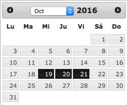 Calendario octubre 2016