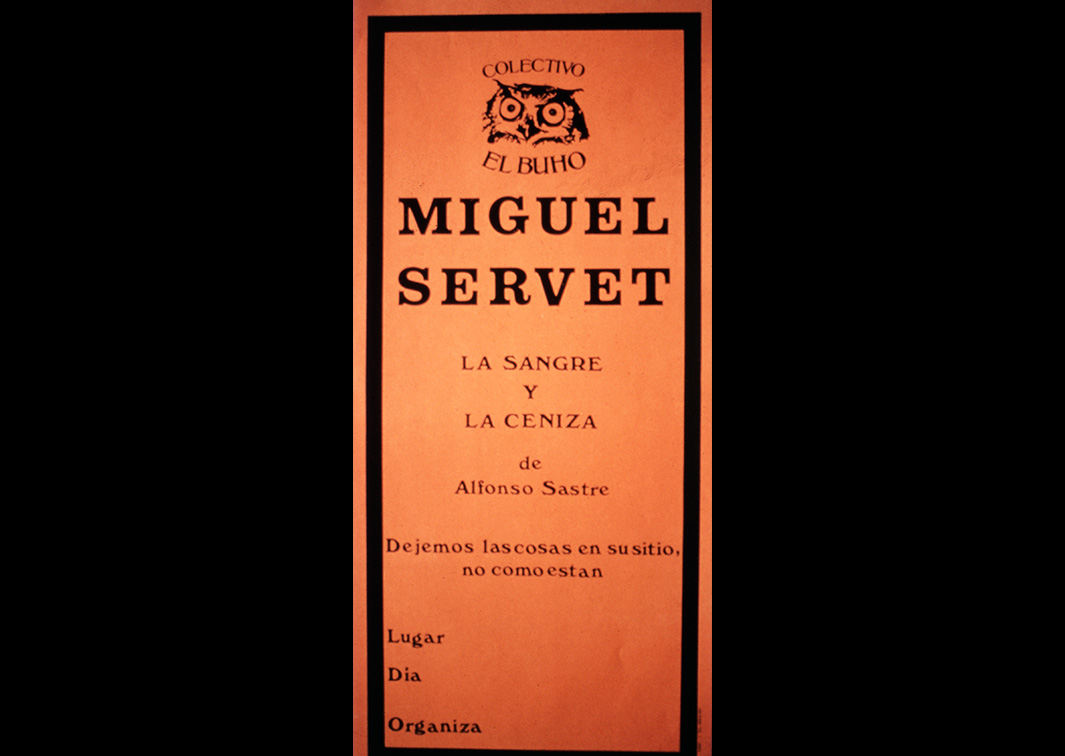 La sangre y la ceniza, de Alfonso Sastre, por el Colectivo El Búho (1977). Cartel. Procedencia: CDAEM.