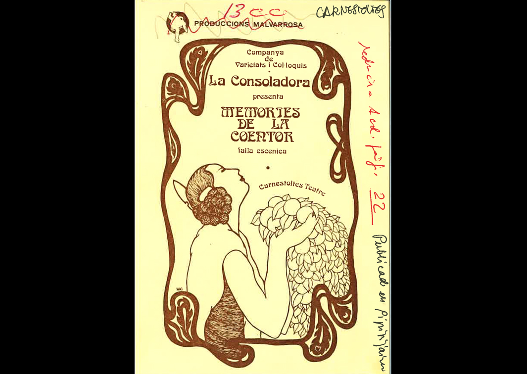 Memories de la coentor, por Carnestoltes (1977). Programa de mano. Procedencia: CDAEM.