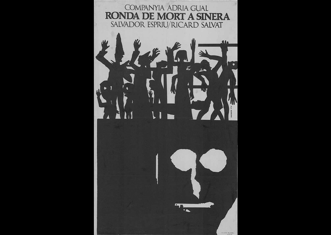 Ronda de mort a Sinera, sobre textos de Salvador Espriu, por la Escola d’Art Dramàtic Adrià Gual (1965). Cartel. Procedencia: CDiMAE. 