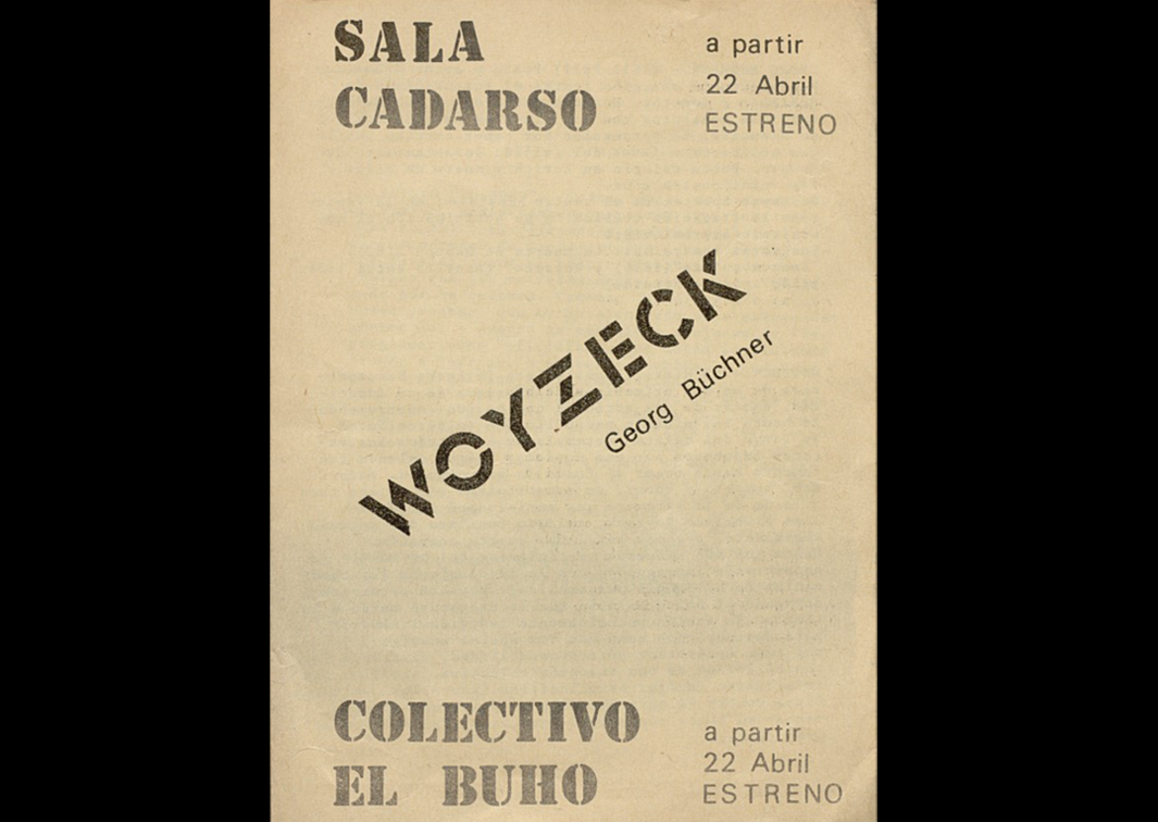 Woyzeck, de Georg Büchner, por el colectivo El Búho. Programa de mano. Procedencia: CDAEM.