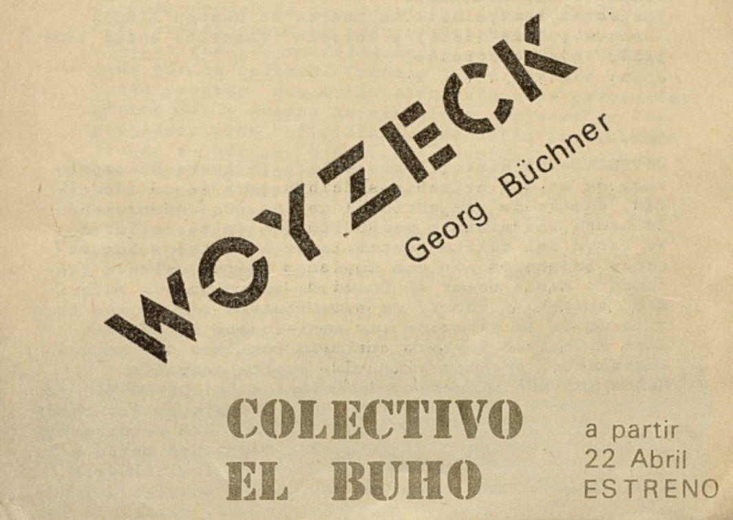 Woyzeck, de Georg Büchner, 1976. Programa de mano.