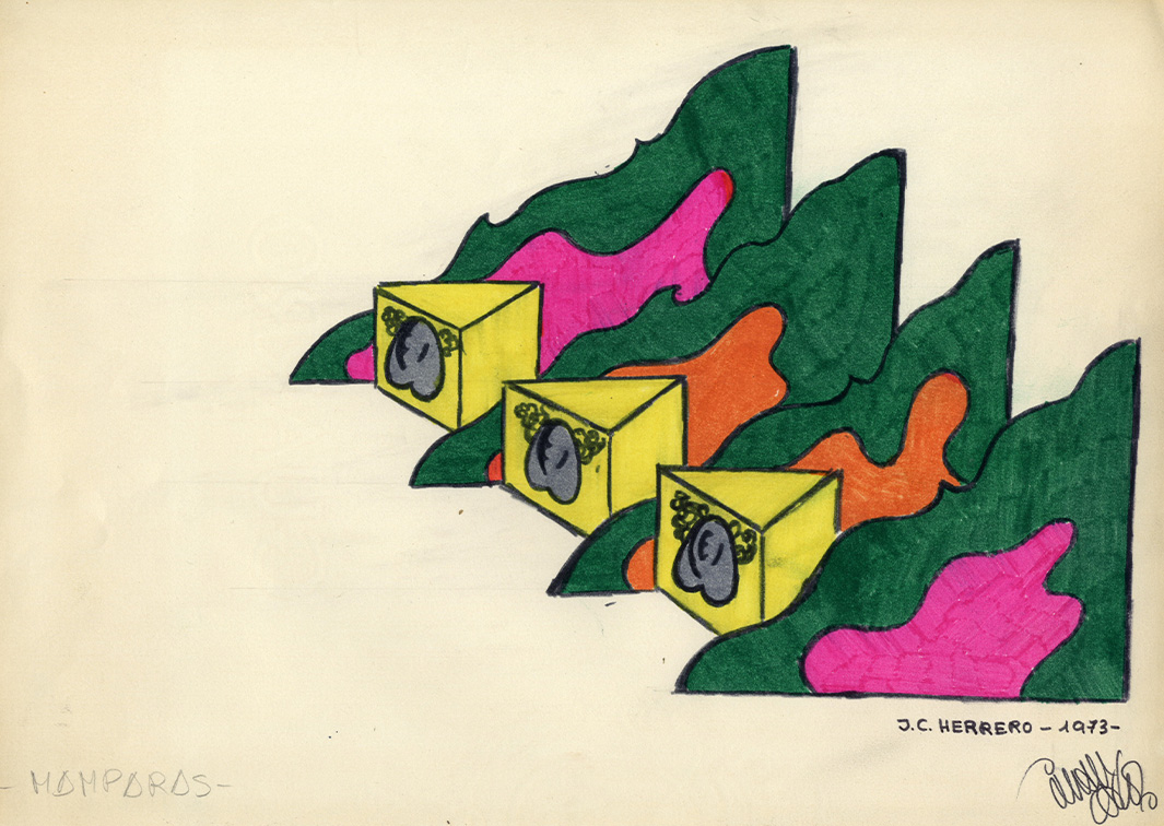 Crótalo. Bocetos escenográficos de El adefesio, de Rafael Alberti (1973). Procedencia: CIRAE.