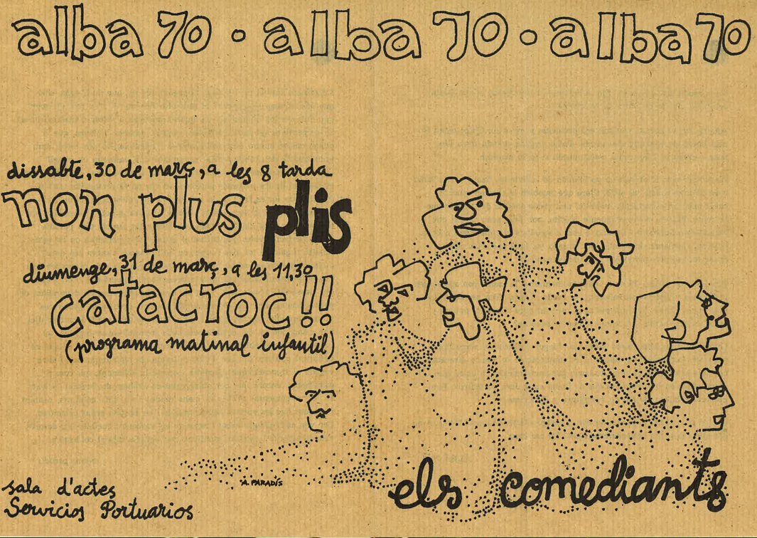 Non plus plis y Catacroc. Programa de mano de su representación en el Salón de Actos de Servicios Portuarios.