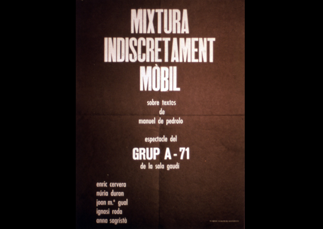Grup A-71. La farsa dels metges, de Molière. Cartel de su representación en la Sala Casal de Barcelona (1973). Procedencia: CDAEM.
