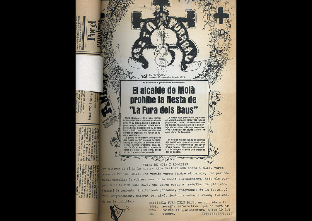 La Fura dels Baus. Recorte de prensa de Vida i miracles del pagès Tarino i la seva dona Teresina (1979)