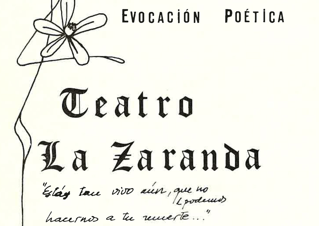 La Zaranda. Julio Mariscal. Evocación poética (1980). Programa de mano de su representación en distintos centros de la Caja de Ahorros de Jerez. Procedencia: CDAEM.