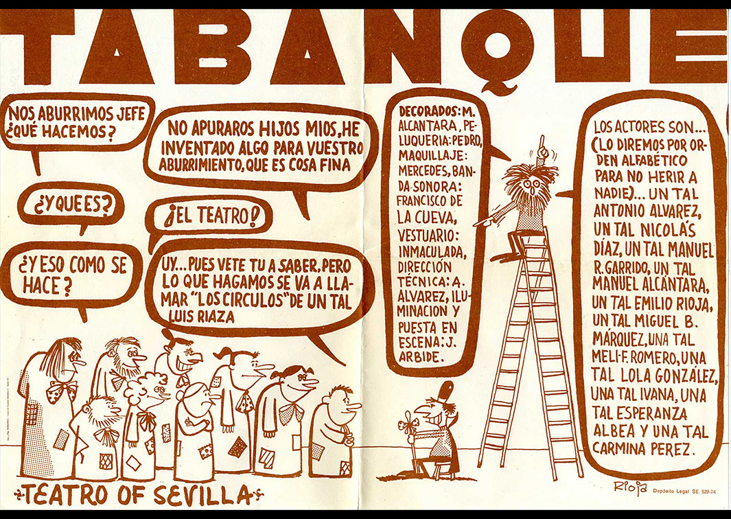 Tabanque. Los círculos, de Luis Riaza (1972). Programa de mano. Procedencia: CIRAE.