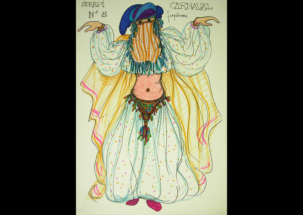 Teatre de l'Escorpí. Quiriquibú, de Joan Brossa (1976). Figurín. Procedencia: MAE.