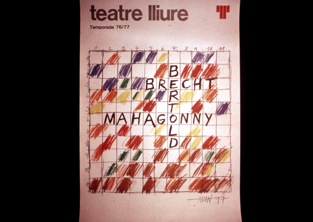 Teatre Lliure. Ascenso y caída de la ciudad de Mahagony (1977). Cartel. Procedencia: CDAEM.