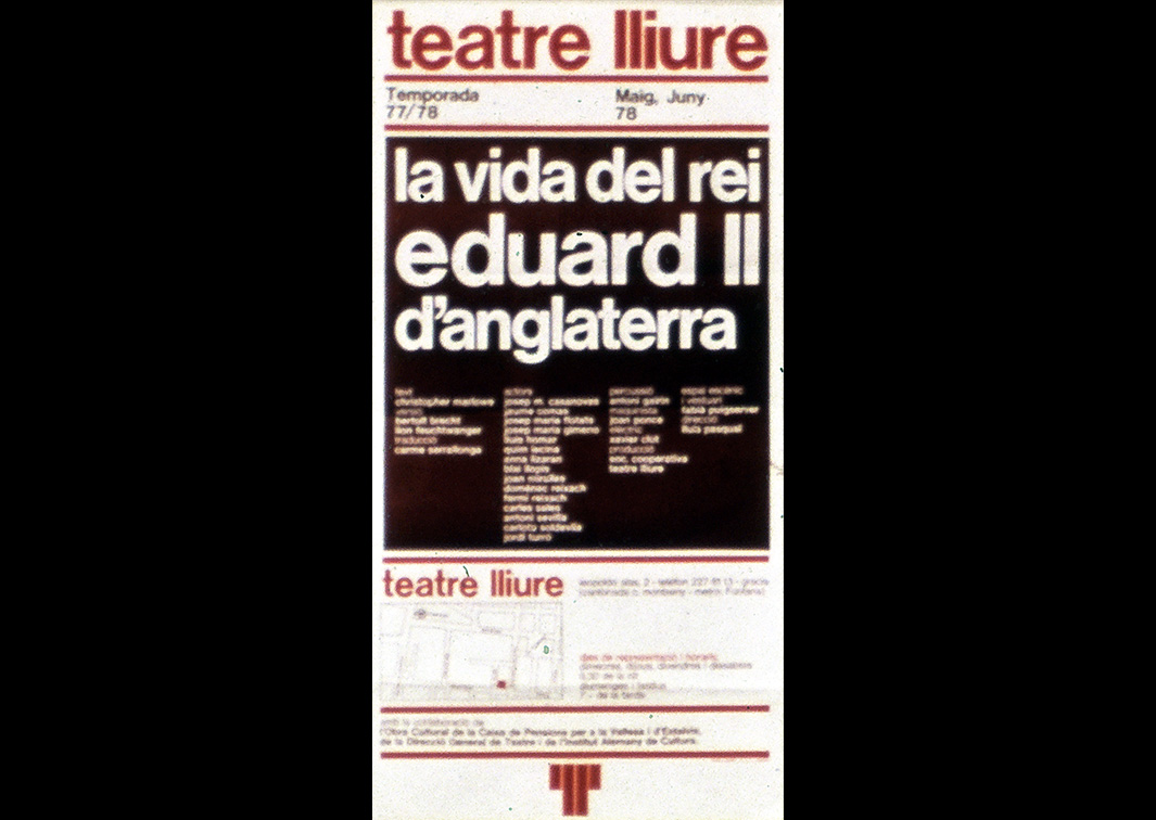 Teatre Lliure. La vida del rei Eduard II d’Anglaterra (1978). Cartel. Procedencia: CDAEM.